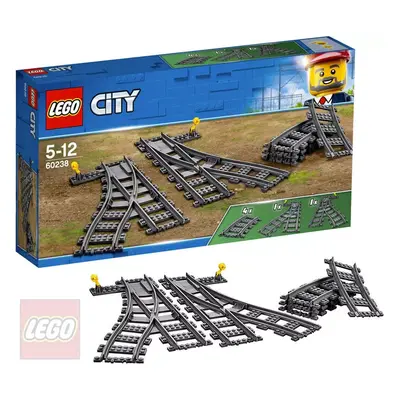 LEGO CITY Výhybky a zahnuté koleje doplněk k vláčkodráze 60238 STAVEBNICE