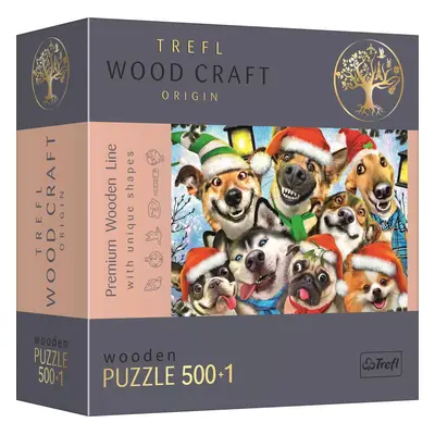 TREFL Wood Craft Origin puzzle Vánoční psi 501 dílků