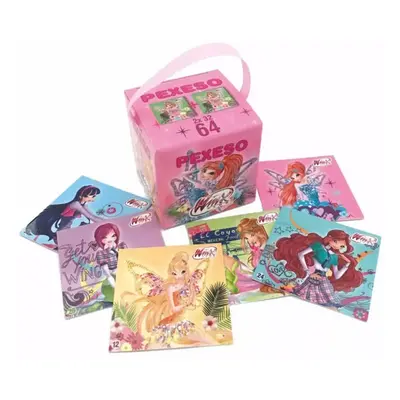 AKIM Hra Pexeso v krabičce se stuhou Winx Club set 64 karet