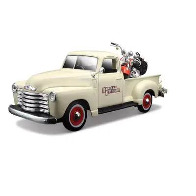 Maisto - Harley-Davidson Custom, 1950 Chevrolet 3100 Pickup + 2001 FLSTS Heritage Springer, 1:24