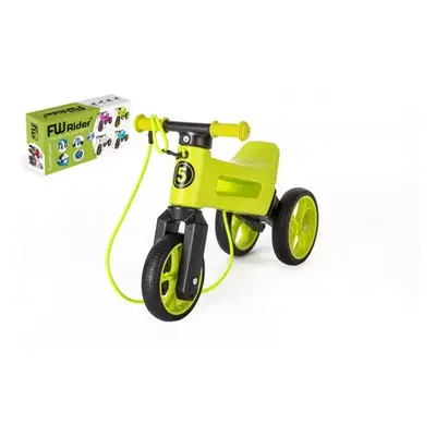 Odrážedlo FUNNY WHEELS Rider SuperSport zelené 2v1+popruh, výš. sedla 28/30cm nos 25kg 18m+ v kr