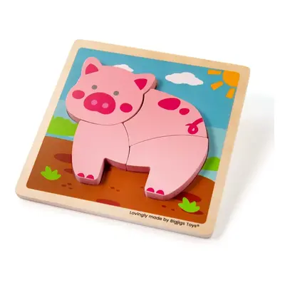 Bigjigs Toys Vkládací puzzle Prasátko