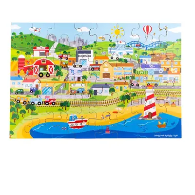 Bigjigs Toys Podlahové puzzle Město 48 dílků