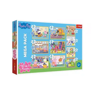 Puzzle 10v1 Prasátko Peppa/ Peppa Pig v krabici 40x27x6cm