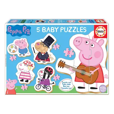 EDUCA Baby puzzle Prasátko Peppa 2, 5v1 (3-5 dílků)