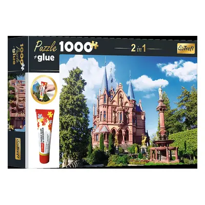 TREFL Sada 2v1 puzzle Zámek Drachenburg v Siebengebirge, Německo 1000 dílků s lepidlem