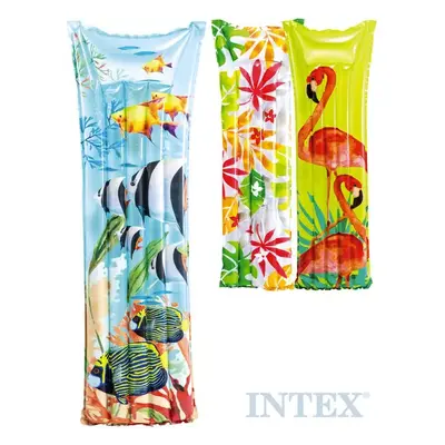 INTEX Nafukovací lehátko 183x69cm matrace do vody s potiskem 3 druhy 59720