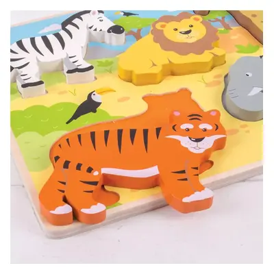 Bigjigs Toys Hrubé vkládací puzzle safari