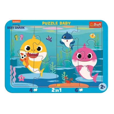 TREFL Baby puzzle Baby Shark: Šťastní žraloci 2v1, 10 dílků