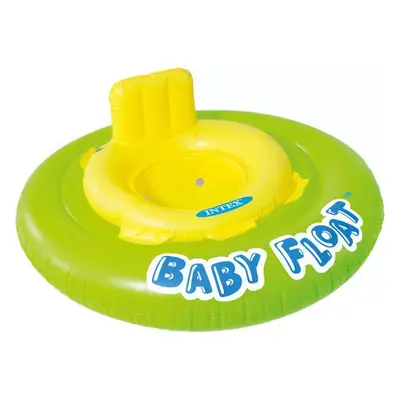 INTEX Baby float nafukovací kruh s otvory na nohy 76cm s křížem žlutozelený