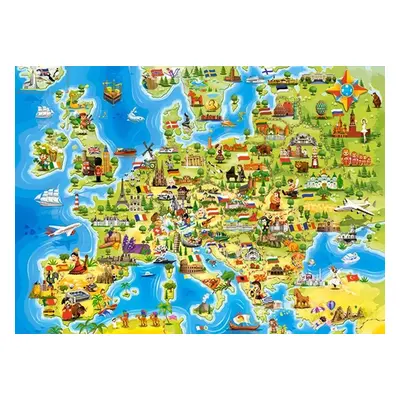 CASTORLAND Puzzle Mapa Evropy 100 dílků