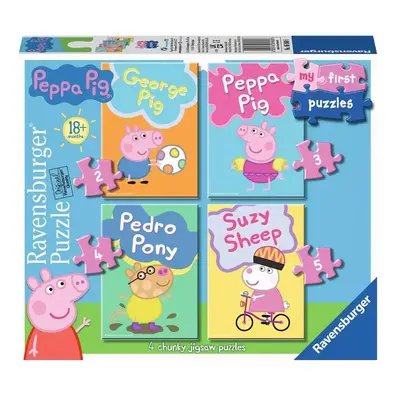 RAVENSBURGER Moje první puzzle Prasátko Peppa 4v1 (2,3,4,5 dílků)