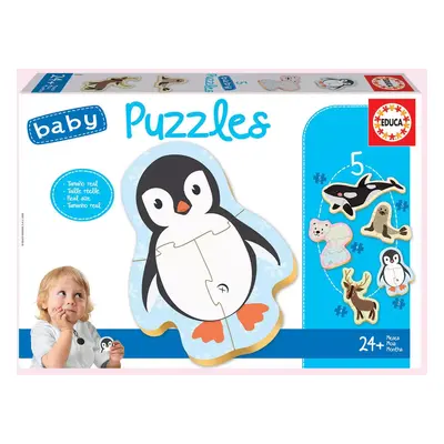 EDUCA Baby puzzle Polární zvířata 5v1 (3-5 dílků)