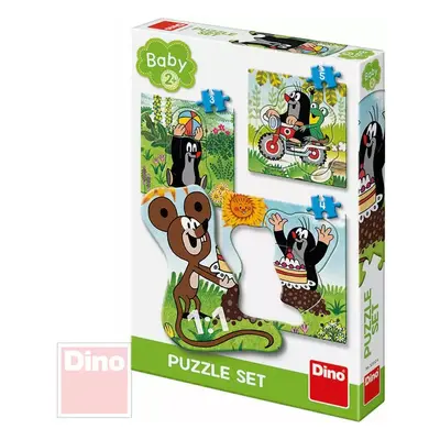 DINO Baby puzzle Krtek na louce (Krteček) 18x18cm 3v1 skládačka 12 dílků