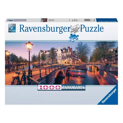 RAVENSBURGER Puzzle panoramatické Amsterdam 1000 dílků 98x38cm foto skládačka