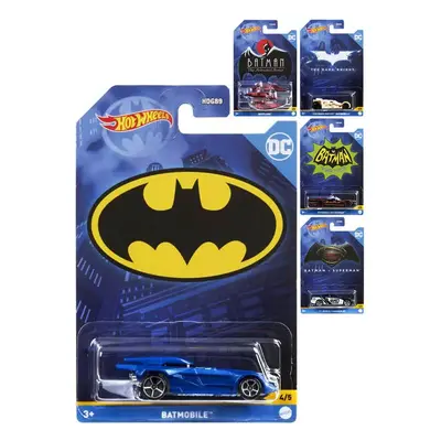 MATTEL HOT WHEELS Auto tématické Batman 5 druhů na kartě