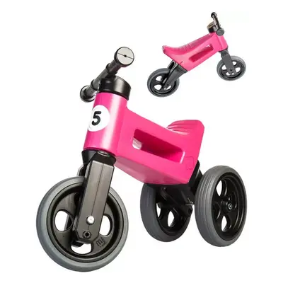 Odrážedlo Funny Wheels Rider Sport 2v1 dětské odstrkovadlo Růžové plast