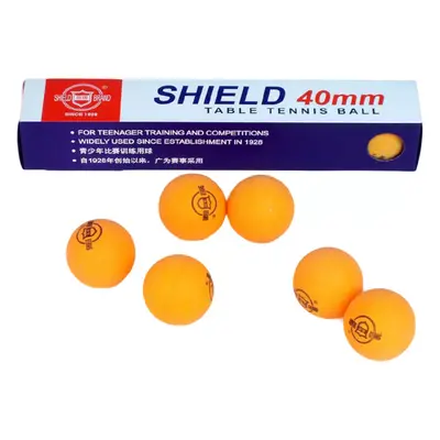 Míčky na stolní tenis ping pong Shield oranžové set 6ks 4cm krabička