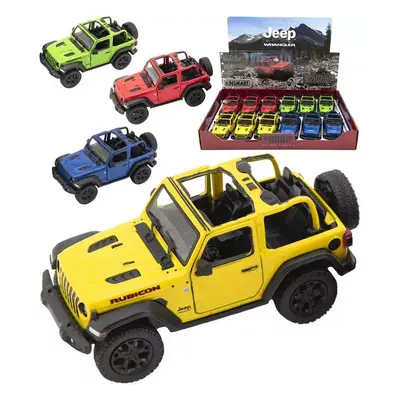 KINSMART Auto 1:34 Jeep Wrangler otevřená střecha 2018 kov PB 12cm 4 barvy