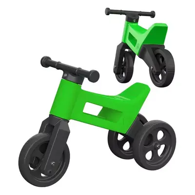 Odrážedlo Funny Wheels 2v1 dětské odstrkovadlo tříkolka / 2 kola ZELENÉ plast