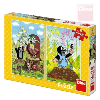 DINO Puzzle 2x48 dílků Krtek na mýtině (Krteček) 18x26,5cm skládačka 2v1