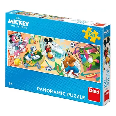 DINO Puzzle panoramatické 150 dílků Mickey s kamarády sportují 66x23cm