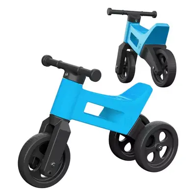 Odrážedlo Funny Wheels 2v1 dětské odstrkovadlo tříkolka / 2 kola MODRÉ plast