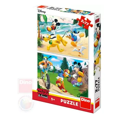 DINO Puzzle Mickey Mouse sportuje 26x18cm skládačka 2x77 dílků