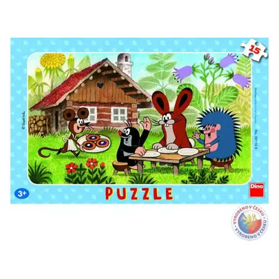 DINO Puzzle KRTEK (Krteček) na návštěvě deskové 15 dílků