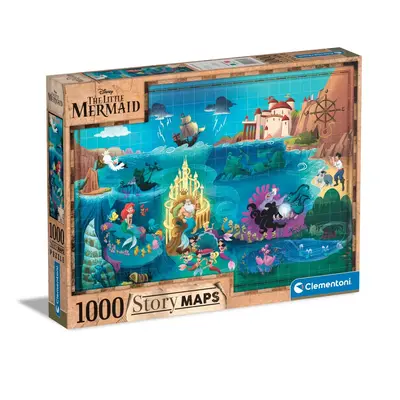 Puzzle 1000 dílků Disney Mapa - Malá mořská víla