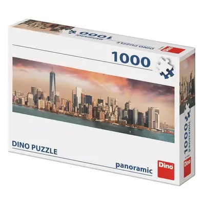 DINO Puzzle panoramatické 1000 dílků Manhattan za soumraku 95x33cm