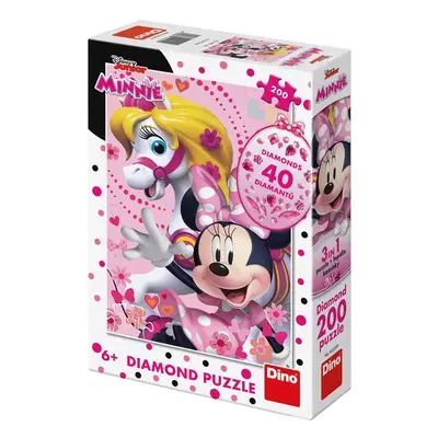 DINO Puzzle 200 dílků Disney Minnie Mouse 33x47cm skládačka s diamanty