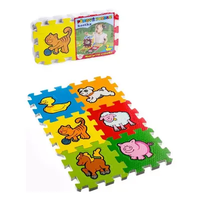 Měkké bloky Zvířátka 6ks pěnový koberec baby vkládací puzzle podložka na zem