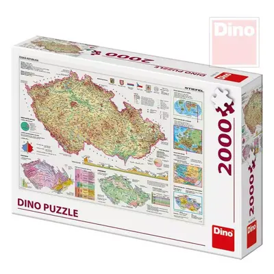 DINO Puzzle 2000 dílků Mapa České Republiky 97x69cm skládačka v krabici