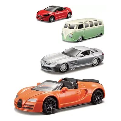 BBURAGO Auto kovové 8cm model 1:64 různé druhy na kartě