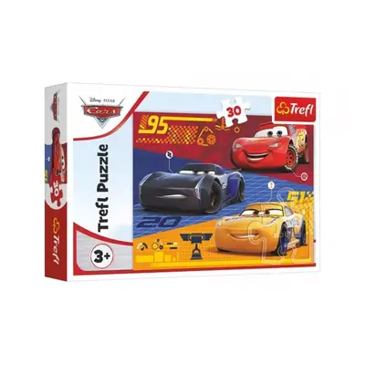 Puzzle Auta před závodem/Cars 3 Disney 27x20cm 30 dílků v krabičce 21x14x4cm