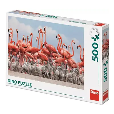 DINO Puzzle 500 dílků Hejno plameňáků foto 47x33cm skládačka