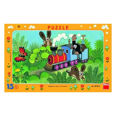 Dino Papírové puzzle Krtek a lokomotiva15 dílků