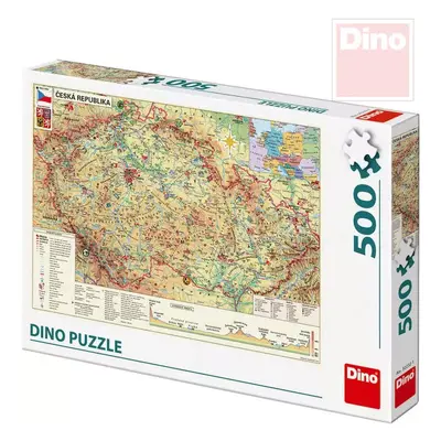 DINO Puzzle skládačka Mapa české republiky ČR 500 dílků 47x33cm