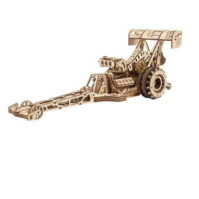 Ugears 3D dřevěné mechanické puzzle Závodní auto (dragster)