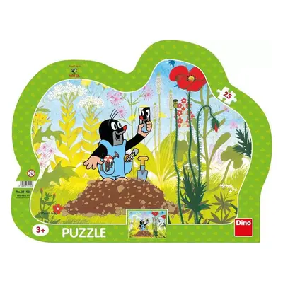 DINO Puzzle obrysové deskové 25 dílků Krtek a kalhotky (Krteček) 30x23cm