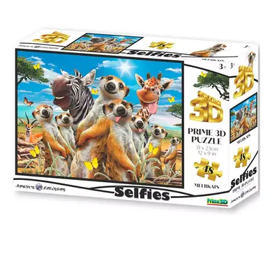 Puzzle 3D Surikata selfie 48 dílků