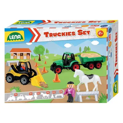 LENA Baby Truckies Farma set 2 pracovní vozidla s figurkami a doplňky