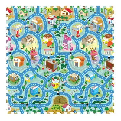 Měkké bloky Mesto 4ks pěnový koberec baby puzzle na zem