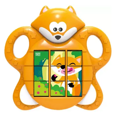 Baby skládačka liška přesouvací puzzle 3v1 na baterie Zvuk pro miminko