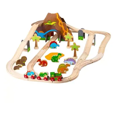 Bigjigs Rail Dřevěná vláčkodráha dinosauři