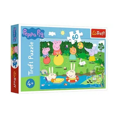 Puzzle Prasátko Peppa/Peppa Pig Prázdninová zábava 33x22cm 60 dílků v krabičce 21x14x4cm