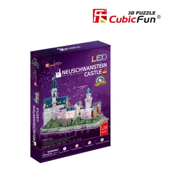 Puzzle 3D Zámek Neuschwanstein / led - 128 dílků