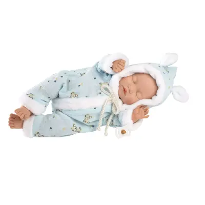 Llorens 63301 LITTLE BABY - spící realistická panenka miminko s měkkým látkovým tělem - 32 cm