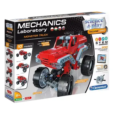 CLEMENTONI Mechanická laboratoř Monster truck 200 dílků 10v1 STAVEBNICE